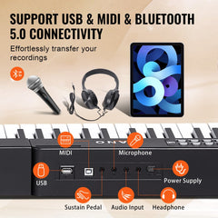 88 Key Digital Piano Keyboard Semi Weighted Full Size Electric Portable