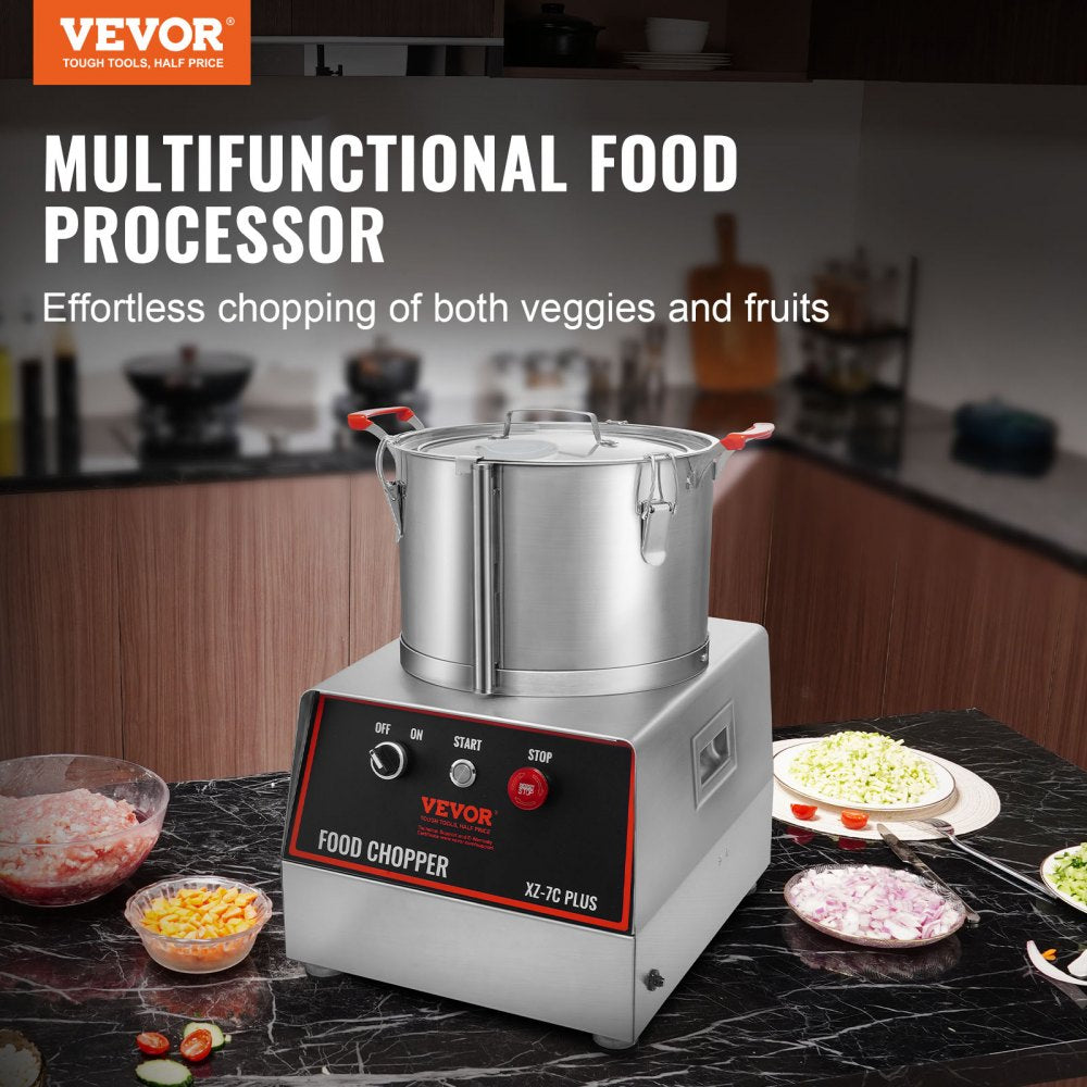 Food Processor & Vegetable Chopper, 7 Quart Bowl, 750W Food-Grade Stainless Steel Food Processor Chopper with 2 Extra S-Curve Blades, Multifunctional for Chopping Vegetables, Meat, Grains, Nuts
