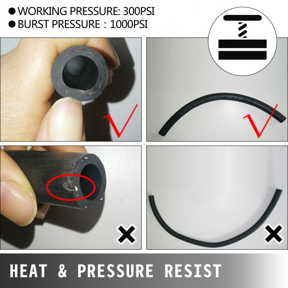 8AN Fuel Line, 20 Pcs 8AN Fuel Hose Kit, 32.8Ft BK Nylon Stainless Steel Braided Oil Line Hose, NBR CPE Synthetic Rubber AN8 Gas Line, 8AN Universal Fitting Adapter Set with Aluminum Hose End