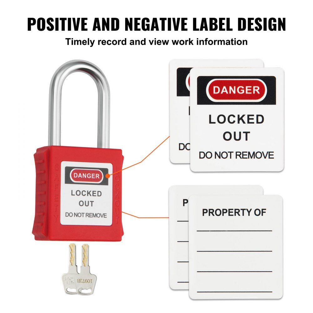 Lockout Tagout Locks Set, 10 PCS Red Safety Lockout Padlocks, with 2 Keys Per Lock, OSHA Compliant Lockout Locks, Lock Out Tag Out Safety Padlocks for Electrical Lockout Tag Out Kits