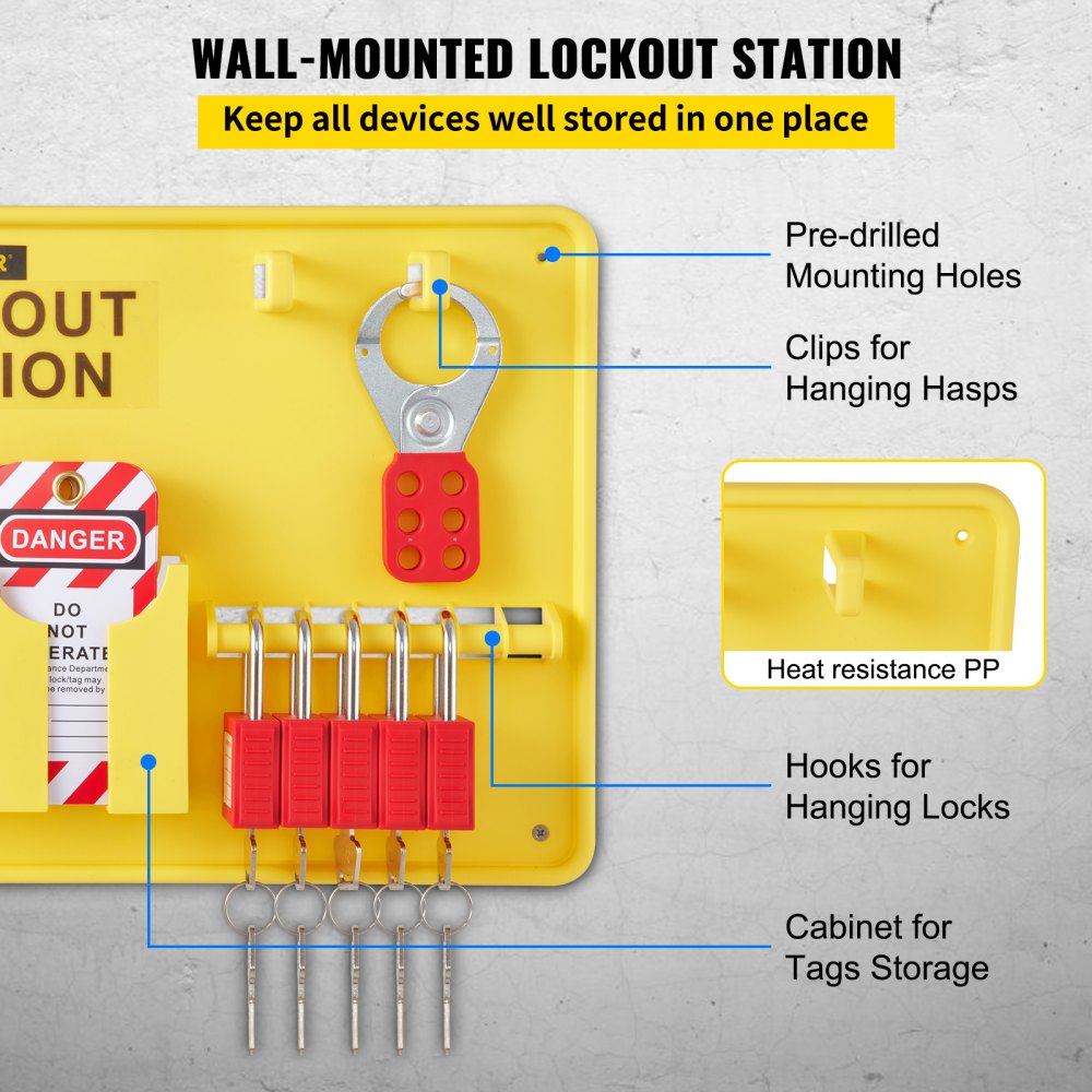 26 PCS Lockout Tagout Kits, Electrical Safety Loto Kit Includes Padlocks, Lockout Station, Hasp, Tags & Zip Ties, Lockout Tagout Safety Tools for Industrial, Electric Power, Machinery