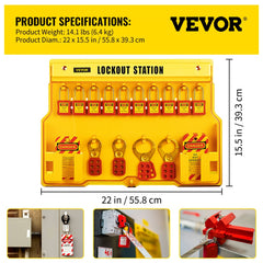 58 PCS Lockout Tagout Kits, Electrical Safety Loto Kit Includes Padlocks, Lockout Station, Hasp, Tags & Zip Ties, Lockout Tagout Safety Tools for Industrial, Electric Power, Machinery