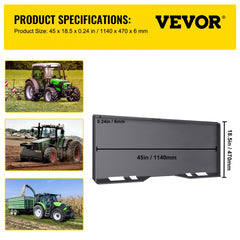 Skid Steer Mount Plate Thick Skid Steer Attachment Plate Steel Quick Attachment Loader Plate with 3 Additional Welding Rods Easy to Weld or Bolt to Different Accessories (1/2")