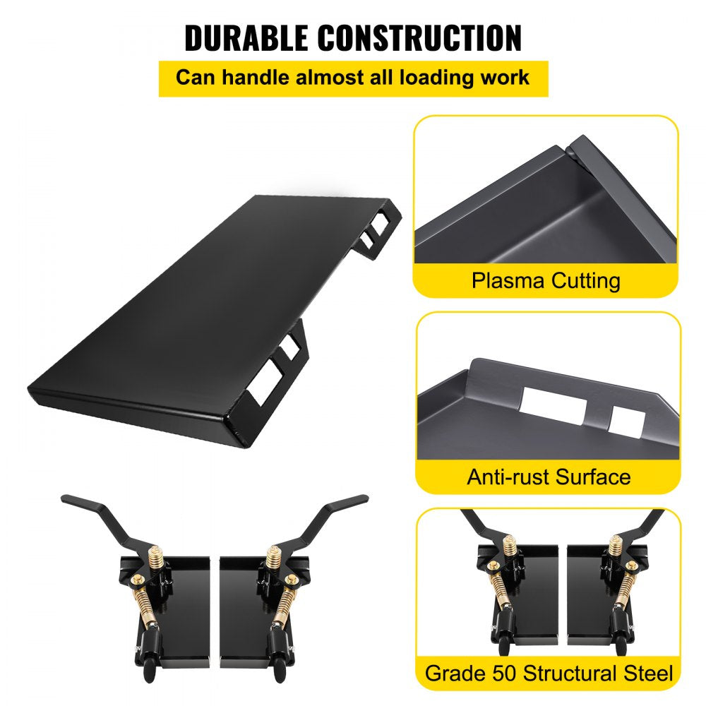 Skid Steer Attachment 3/8in Skid Steer Quick Attach Plate 85LBS Skidsteer Attachment 18.5" Height Quick Attach Skid Steer Attachments for Buckets, Plows, Forks