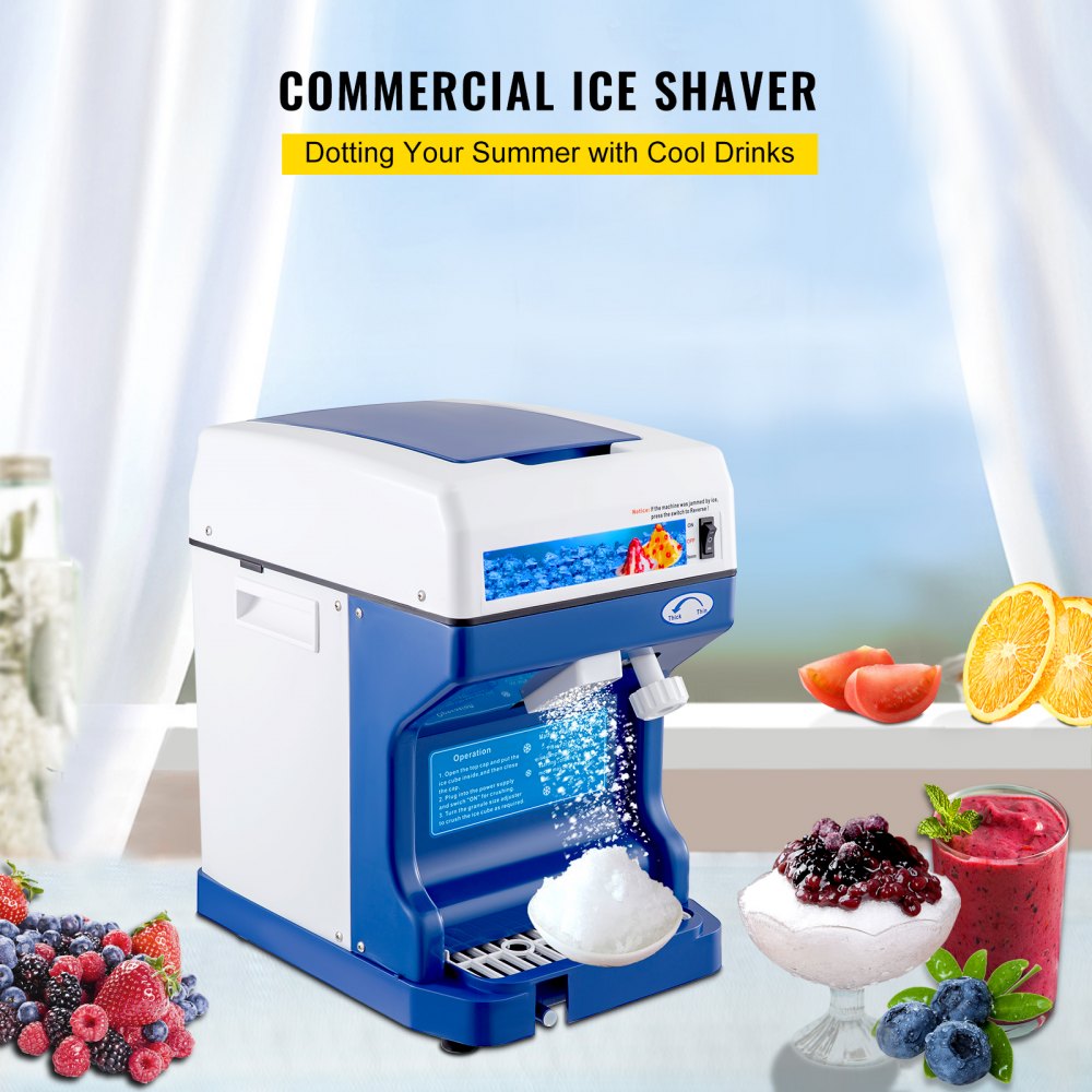 110V Electric Shaved Ice Machine 250W Snow Cone Maker Tabletop w/Adjustable Ice Texture, Ice Shaving Machine 265LBs/hr for Home and Commerical Use