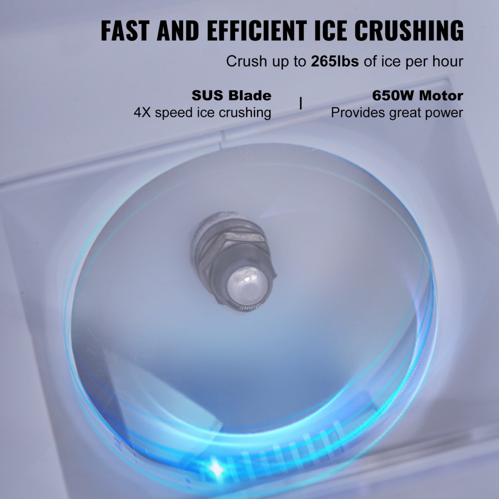 Commercial Ice Shaver Crusher, 265lbs Per Hour Electric Snow Cone Maker with 4.4lbs Ice Box, 300W Tabletop Shaved Ice Machine for Parties Events Snack Bar, Home and Commercial Use