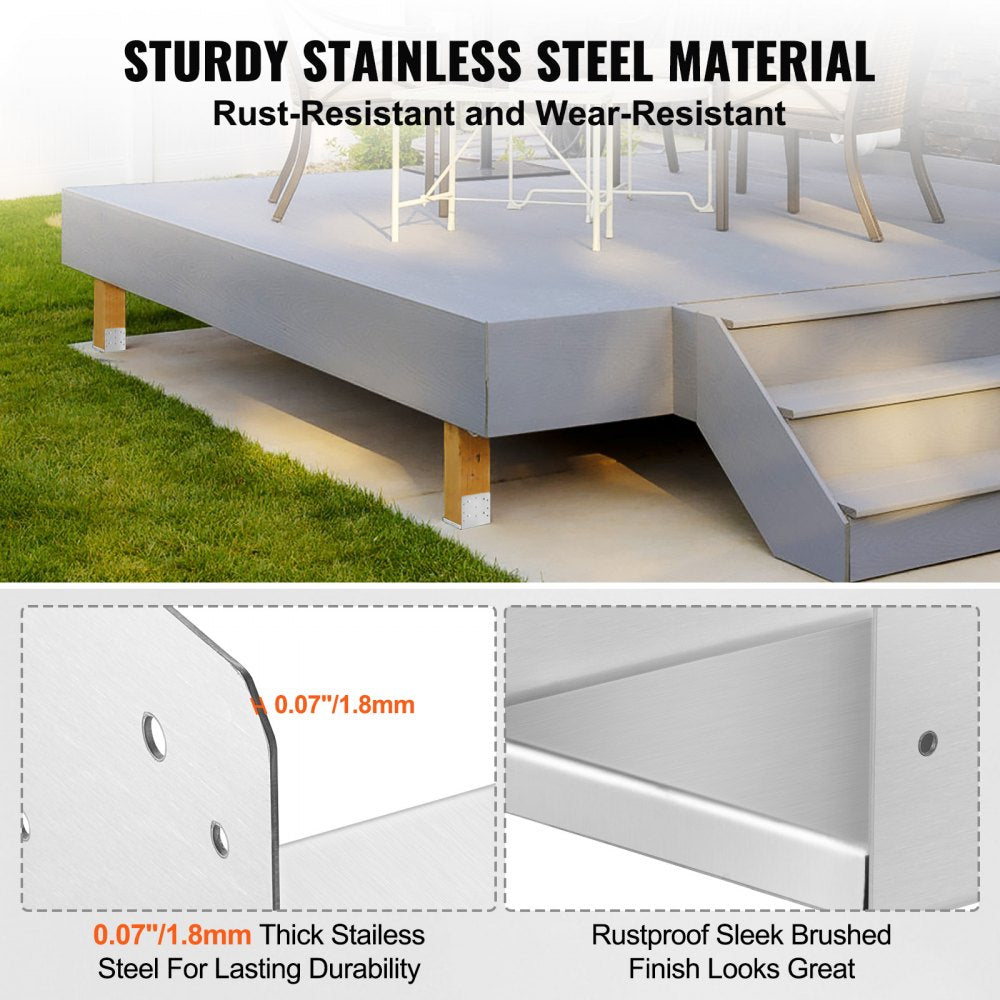 8"x 8" Post Base, 1Pcs Stainless Steel Adjustable Post Anchor Bracket(Internal 7.8 x 7.3"), Adjustable Post Base for Pavilion Deck Porch Handrail Railing Support Decorative Anchor Plate