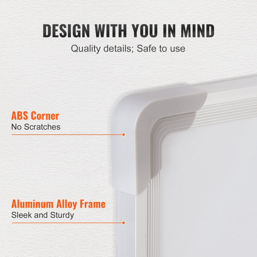 Magnetic Whiteboard, 24 x 18 Inches, Dry Erase Board for Wall with Aluminum Frame, White Board Includes 1 Magnetic Erase & 2 Dry Erase Marker & Movable Tray for Office Home Restaurant and School