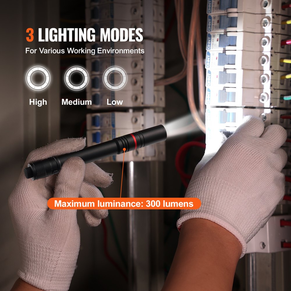 5.9 Inch Rechargeable Penlight 300 lumens 3 Lighting Modes Pocket Penlight
