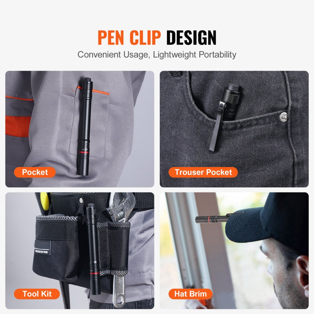 5.9 Inch Rechargeable Penlight 300 lumens 3 Lighting Modes Pocket Penlight