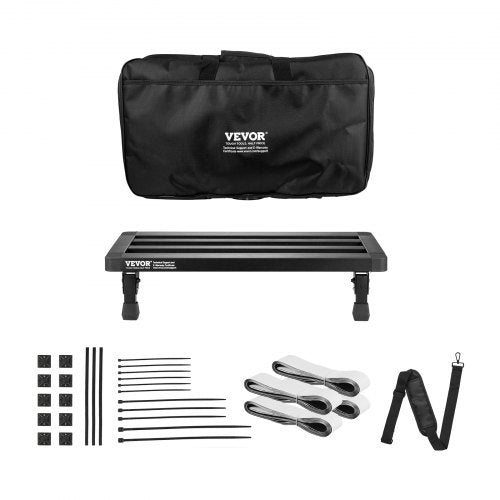 Guitar Pedal Board, 20`` x 11``, Aluminum Alloy 2.64 lbs Super Light Folding Guitar Effects PedalBoard, with Carry Bag Velcro Fixed Strap Shoulder Strap Rolling Strips, for 10-12 Guitar Pedals