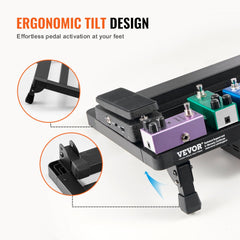 Guitar Pedal Board, 20`` x 11``, Aluminum Alloy 2.64 lbs Super Light Folding Guitar Effects PedalBoard, with Carry Bag Velcro Fixed Strap Shoulder Strap Rolling Strips, for 10-12 Guitar Pedals