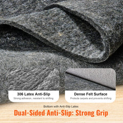 Thick polyester rug pad gripper measuring 4'x6' with anti-fray edges and a soft cushion feel.