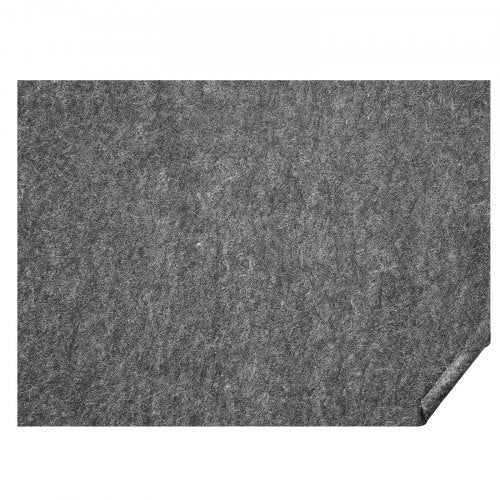 Gray polyester rug pad gripper, 8x10 ft, 0.24 inches thick.