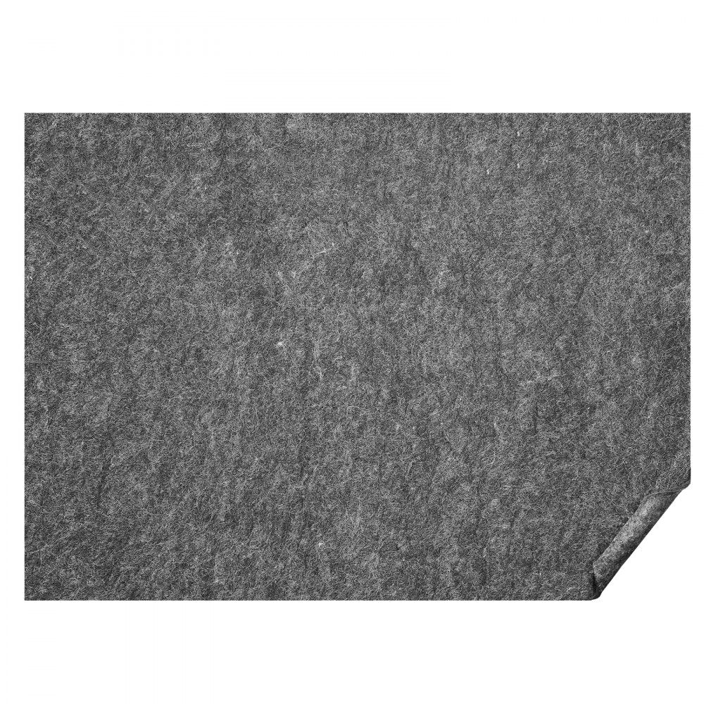 Gray polyester rug pad gripper, 8x10 ft, 0.24 inches thick.