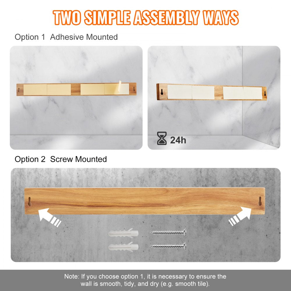 Magnetic Knife Holder with Enhanced Strong Magnet, 24" No Drilling Knife Strips Organizer for Wall, Multifunctional Storage Acacia Wood Knives Rack, Knife Bar for Kitchen Knives, Utensils, Tools