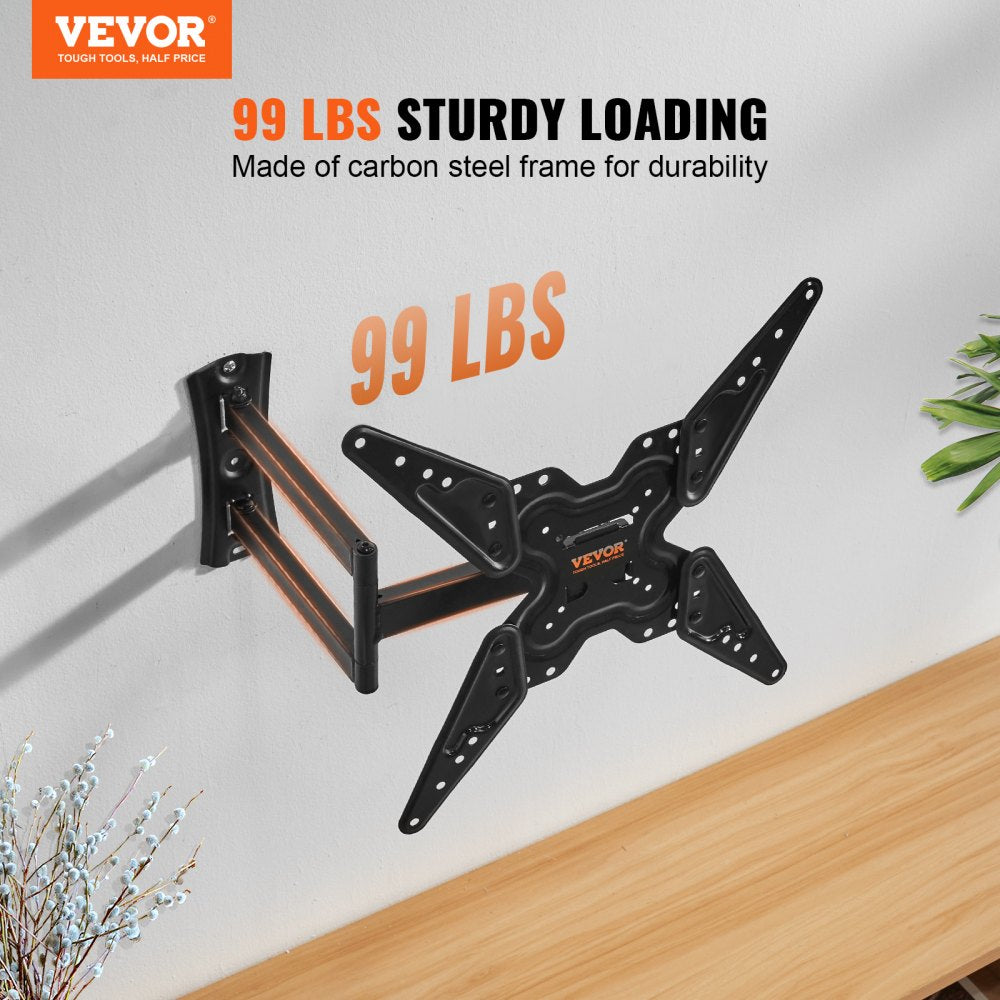 Full Motion TV Mount Fits for Most 26-55 inch TVs, Swivel Tilt Horizontal Adjustment TV Wall Mount Bracket with Articulating Arm, Max VESA 400x400mm , Holds up to 99 lbs