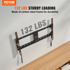 Universal TV Wall Mount, Low Profile TV Mount Fits for Most 37-70 inch TVs, Tilt Wall Mount TV Brackets, Max VESA 600x400mm, Holds up to 132 lbs