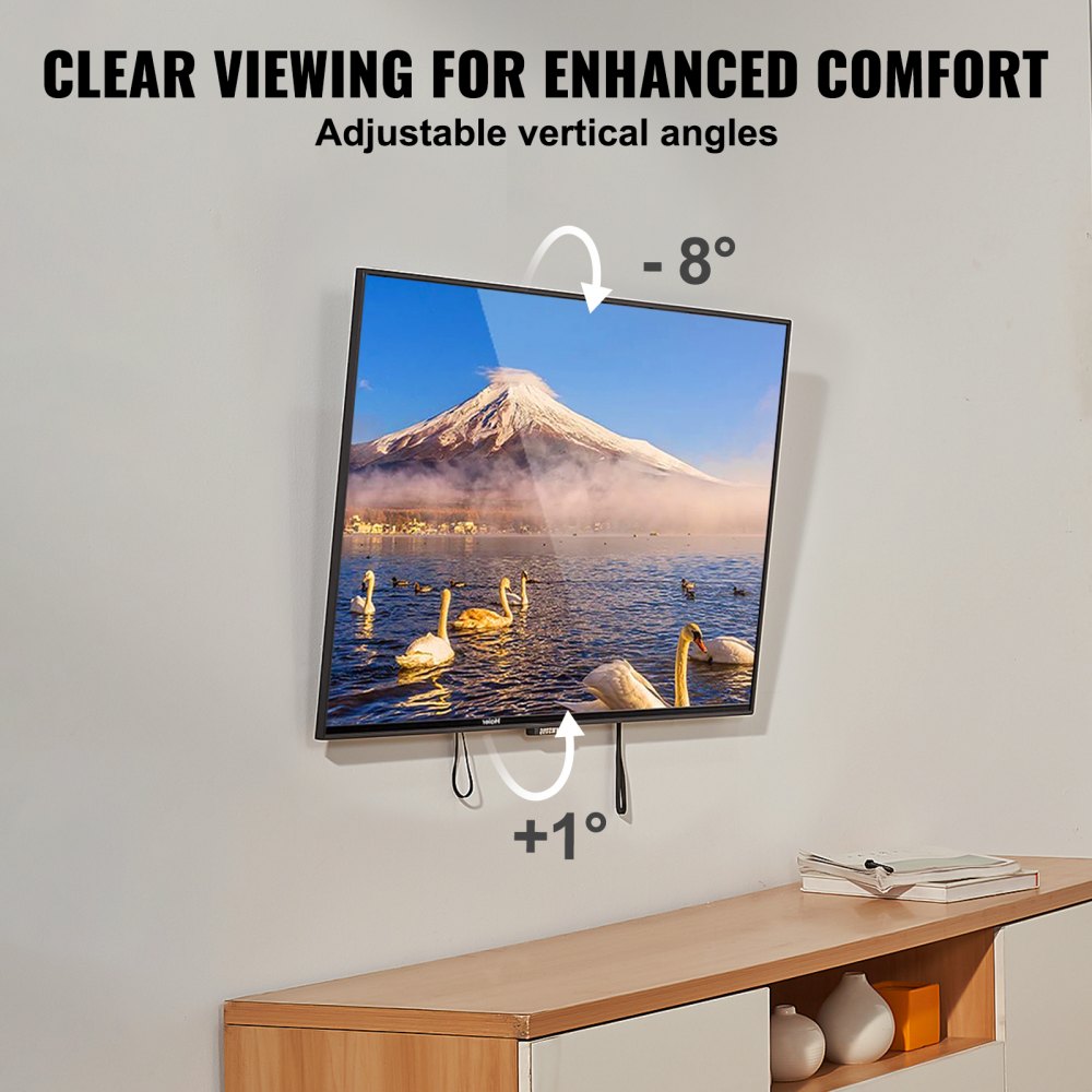 Universal TV Wall Mount, Low Profile TV Mount Fits for Most 37-70 inch TVs, Tilt Wall Mount TV Brackets, Max VESA 600x400mm, Holds up to 132 lbs