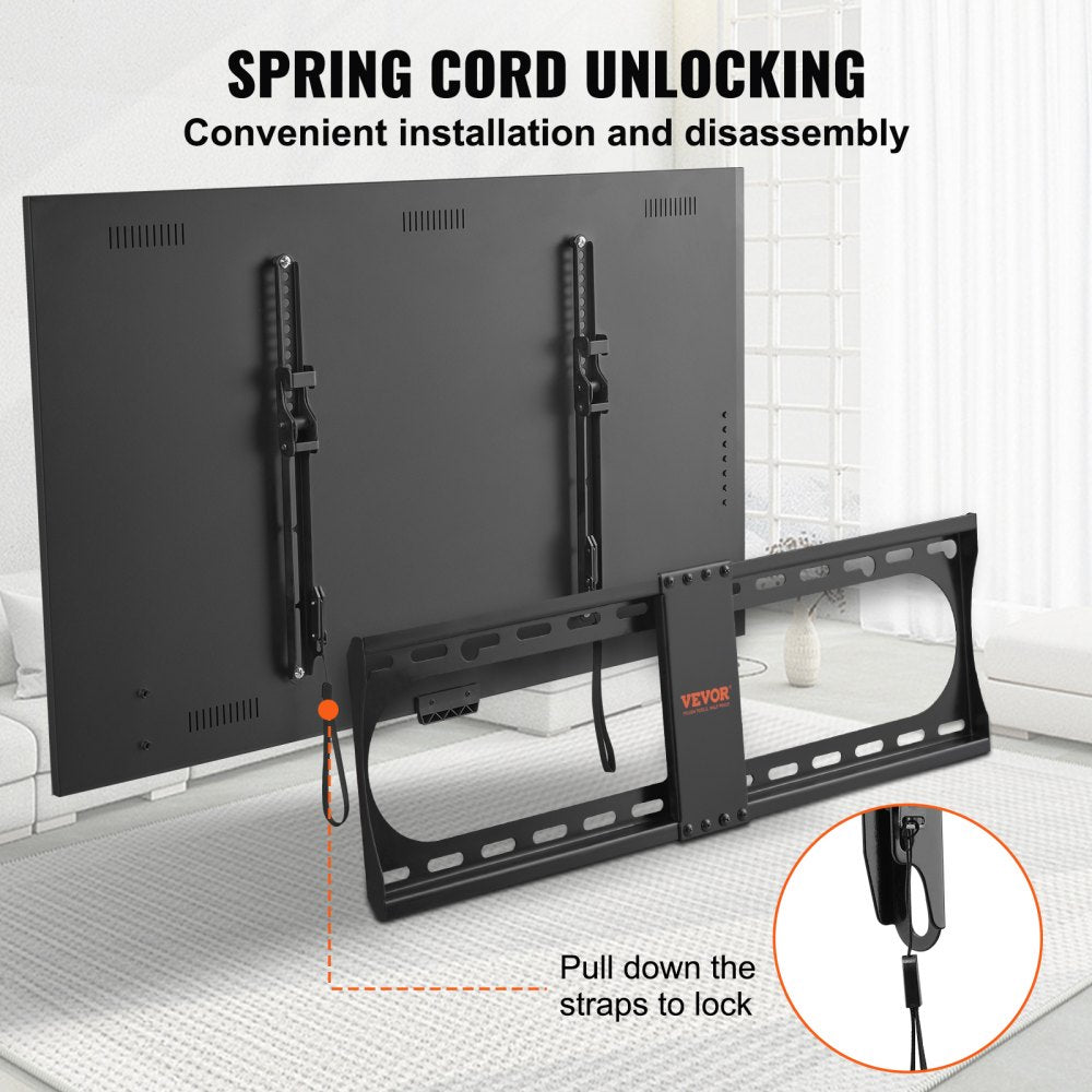 Universal TV Wall Mount, Low Profile TV Mount Fits for Most 37-70 inch TVs, Tilt Wall Mount TV Brackets, Max VESA 600x400mm, Holds up to 132 lbs