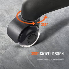 Office Chair Wheels, Set of 5, 2 inch Caster Wheels Replacement for Hardwood Floors and Carpet, Heavy Duty Computer Gaming Desk Casters with Double Wheels, 440 lbs Load Capacity, Universal Fit
