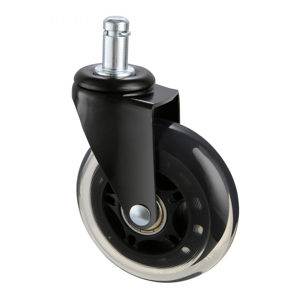 Office Chair Wheels, Set of 5, 3 inch Caster Wheels Replacement for Hardwood Floors and Carpet, Heavy Duty Computer Gaming Desk Casters with 130 lbs Load Capacity, Universal Fit for Most Chairs