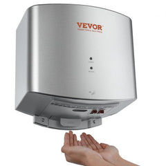 Bostome commercial hand dryer in white with automatic infrared sensor and removable filter.