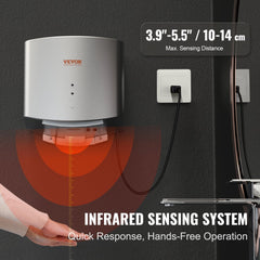 Bostome Commercial Hand Dryer in white features a high-speed motor and automatic infrared sensor.