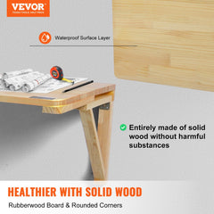 Wall Mounted Folding Table, 31.5" x 23.62" Wall Mount Drop Leaf Table, Wooden Floating Desk with Iron Bracket, Fold Down Desk for Small Spaces, Home Office, Dining, Laundry Room, Kitchen, Bar
