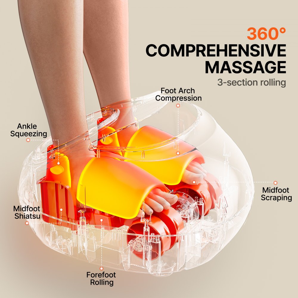 Shiatsu Foot Massager Heated Deep Kneading Feet Massager for Pain Relief