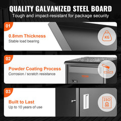 Package Delivery Boxes for Outside 16.2"x15.8"x44", Galvanized Steel Package Delivery Box with Coded Lock, Removable Anti-theft Baffle, IPX3 Waterproof Parcel Drop Box for Outside, Porch