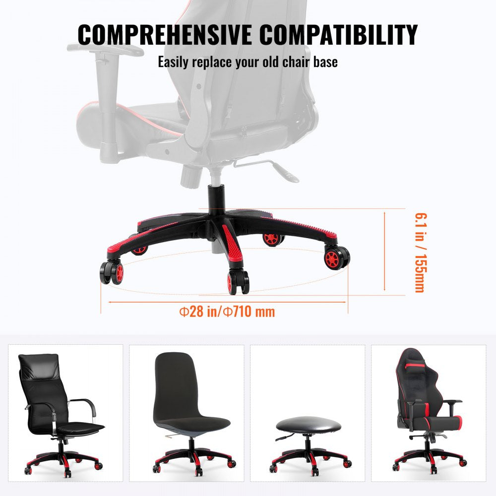 Office Chair Base Replacement 28" Heavy Duty Swivel Chair Base 2500 lbs