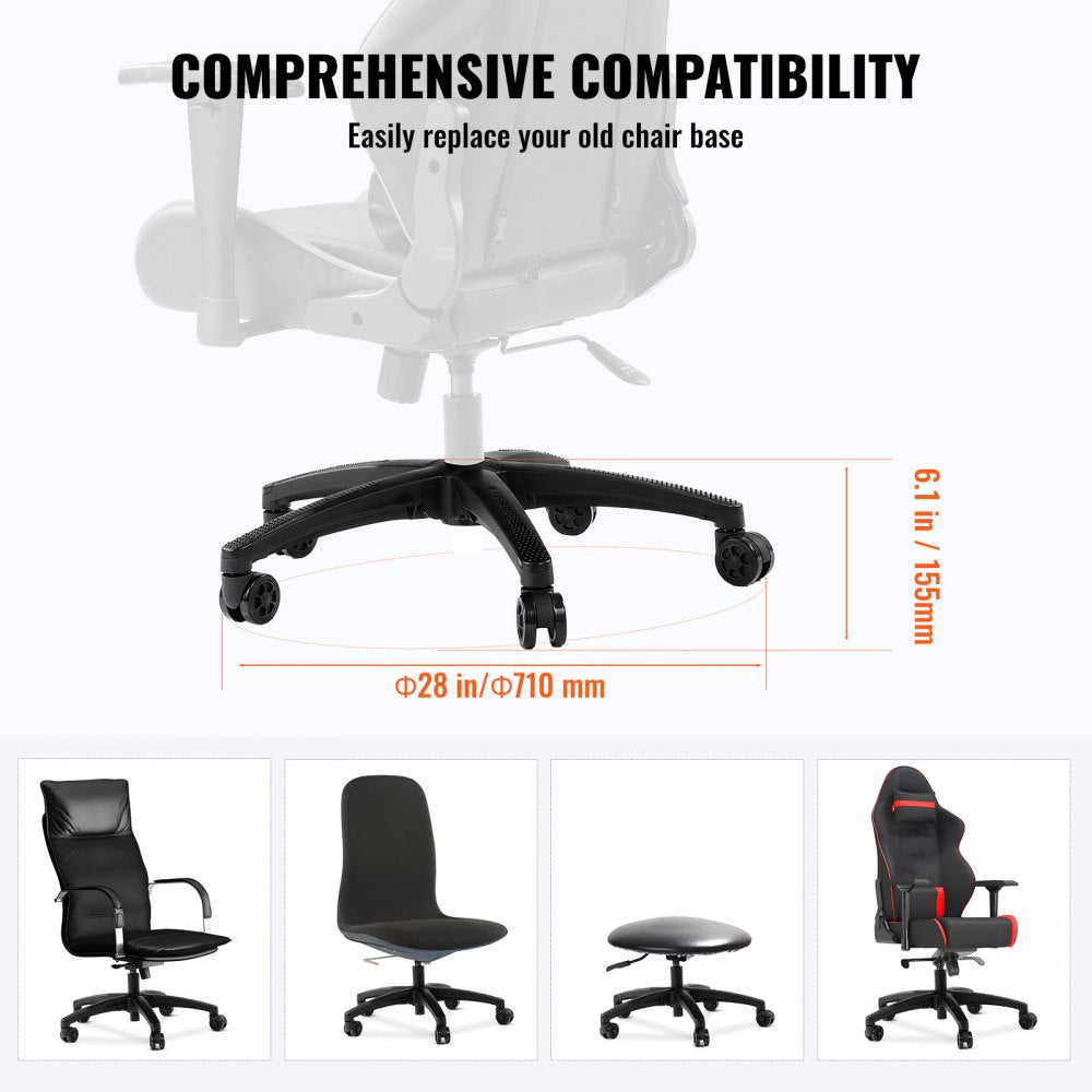 Office Chair Base Replacement 28" Heavy Duty Swivel Chair Base 2500 lbs