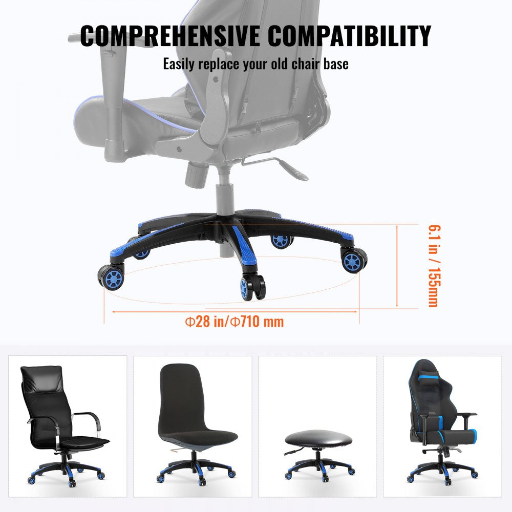 Office Chair Base Replacement 28" Heavy Duty Swivel Chair Base 2500 lbs