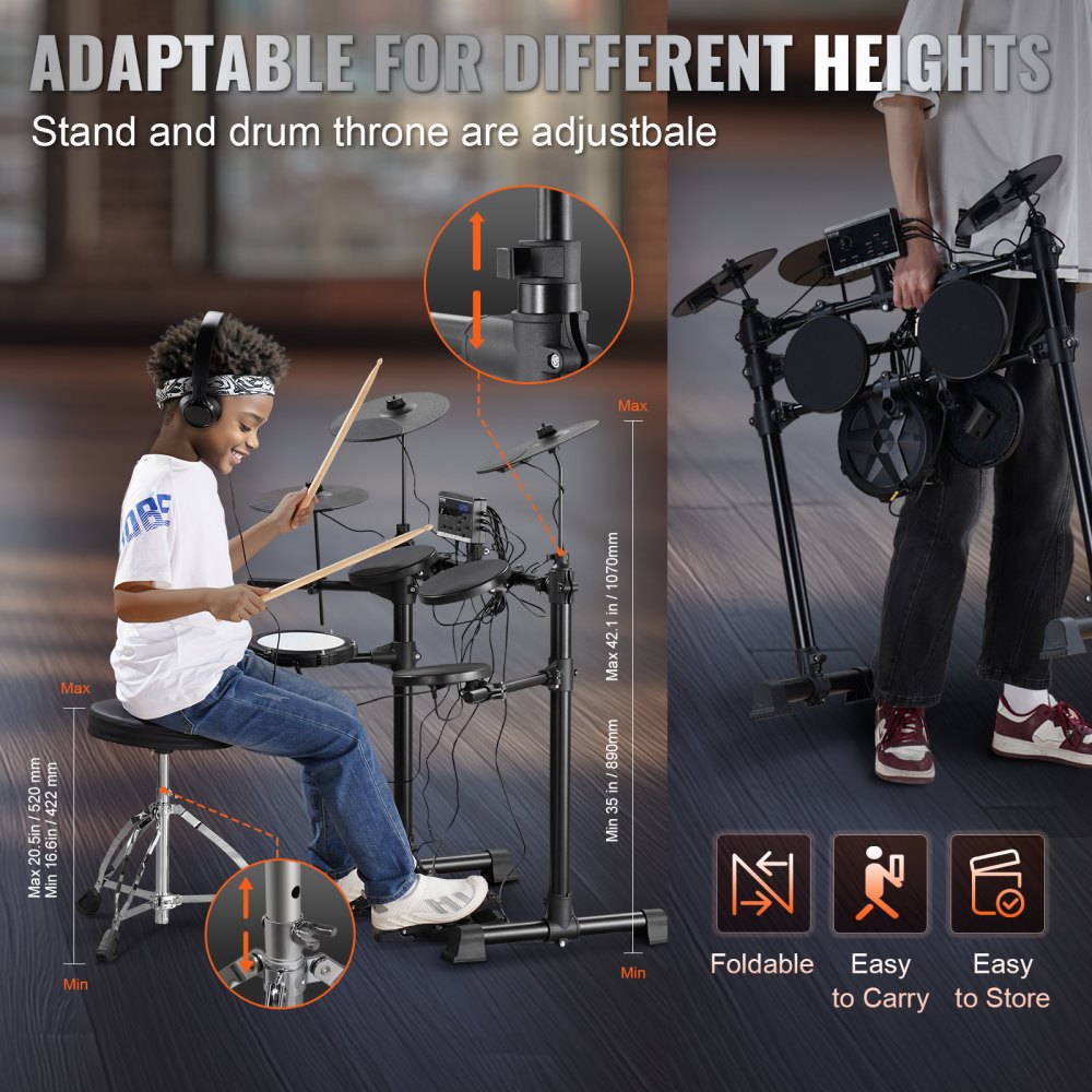 Electric Drum Set Electronic Drum Kit 150 Sounds for Beginners & Adults