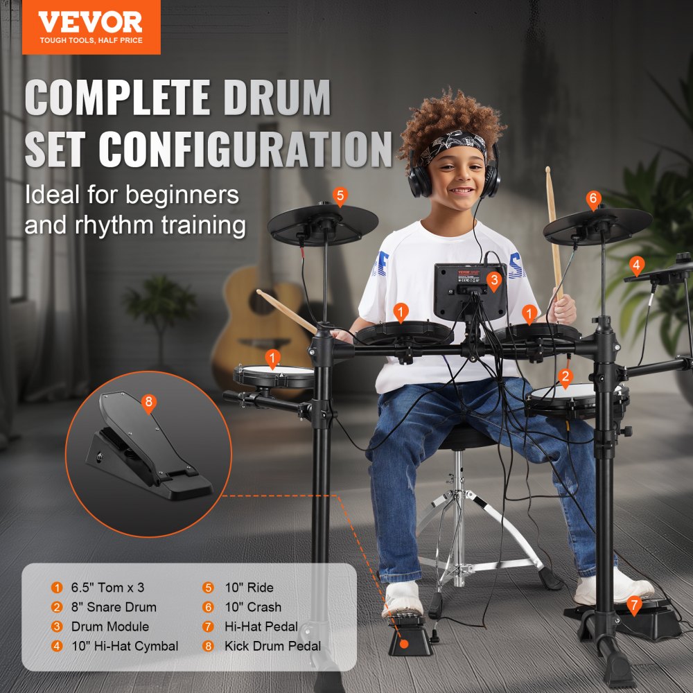 Electric Drum Set Electronic Drum Kit 150 Sounds for Beginners & Adults