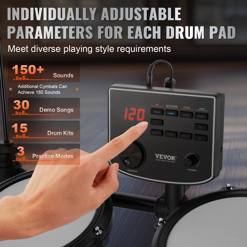 Electric Drum Set Electronic Drum Kit 150 Sounds for Beginners & Adults