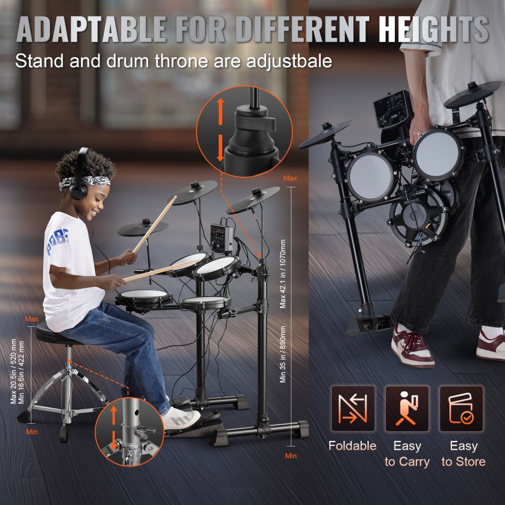 Electric Drum Set Electronic Drum Kit 150 Sounds for Beginners & Adults