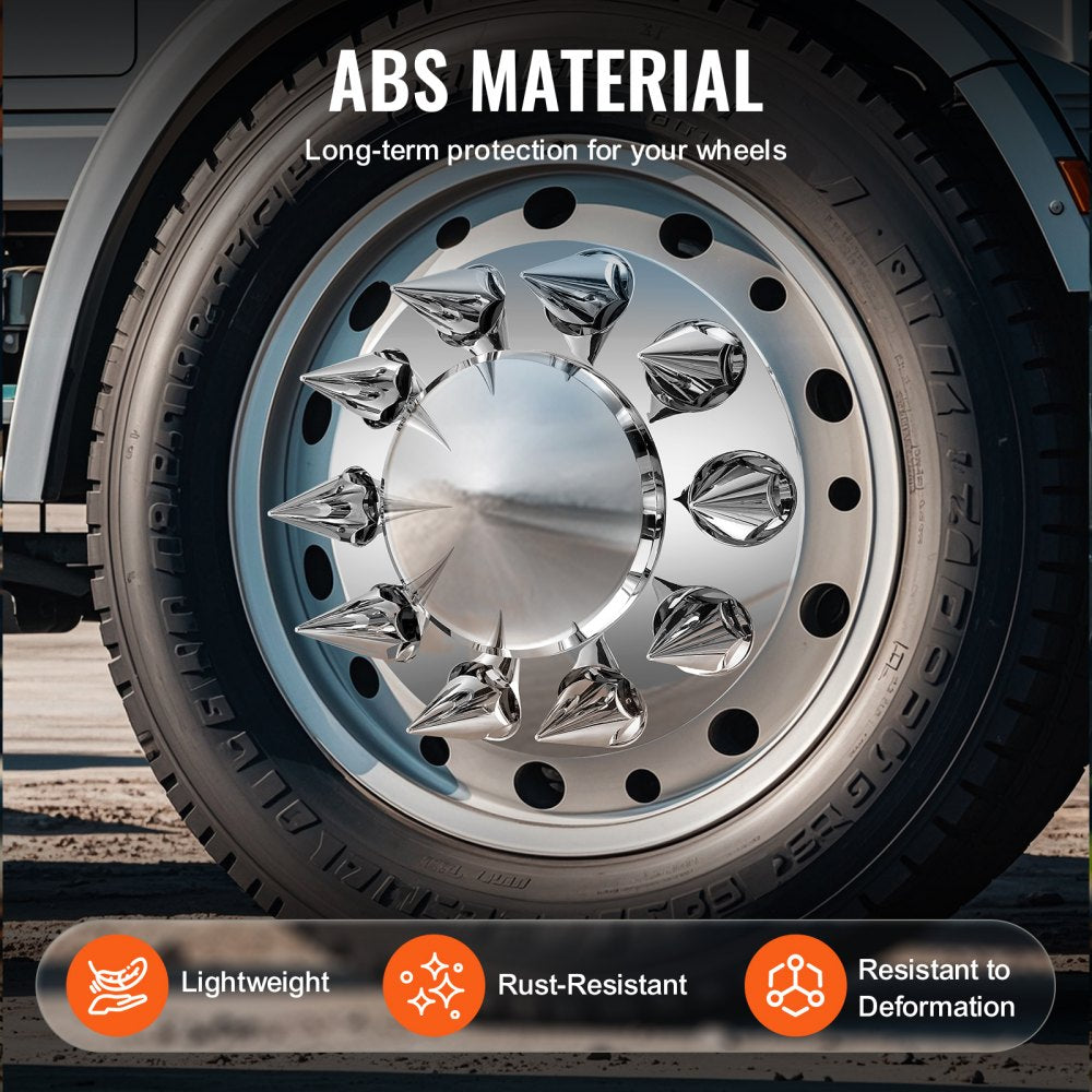 Front Axle Cover Combo Kit ABS Lug Nut Covers with Nut Cover Tools