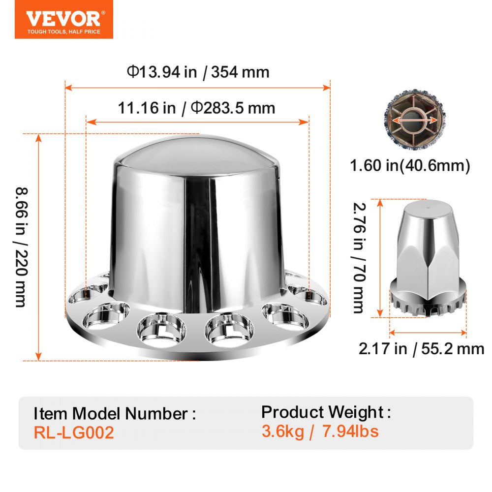 Rear Axle Cover Combo Kit ABS Lug Nut Covers with Nut Cover Tools