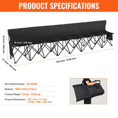 8 Seat Portable Folding Sport Bench Outdoor Camping Chair with Carry Bag