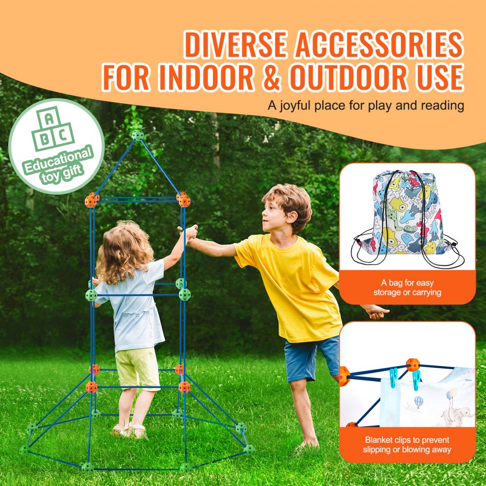 Tent Fort Building Kit for Kids STEM Construction Toy Set Castle 120PCS