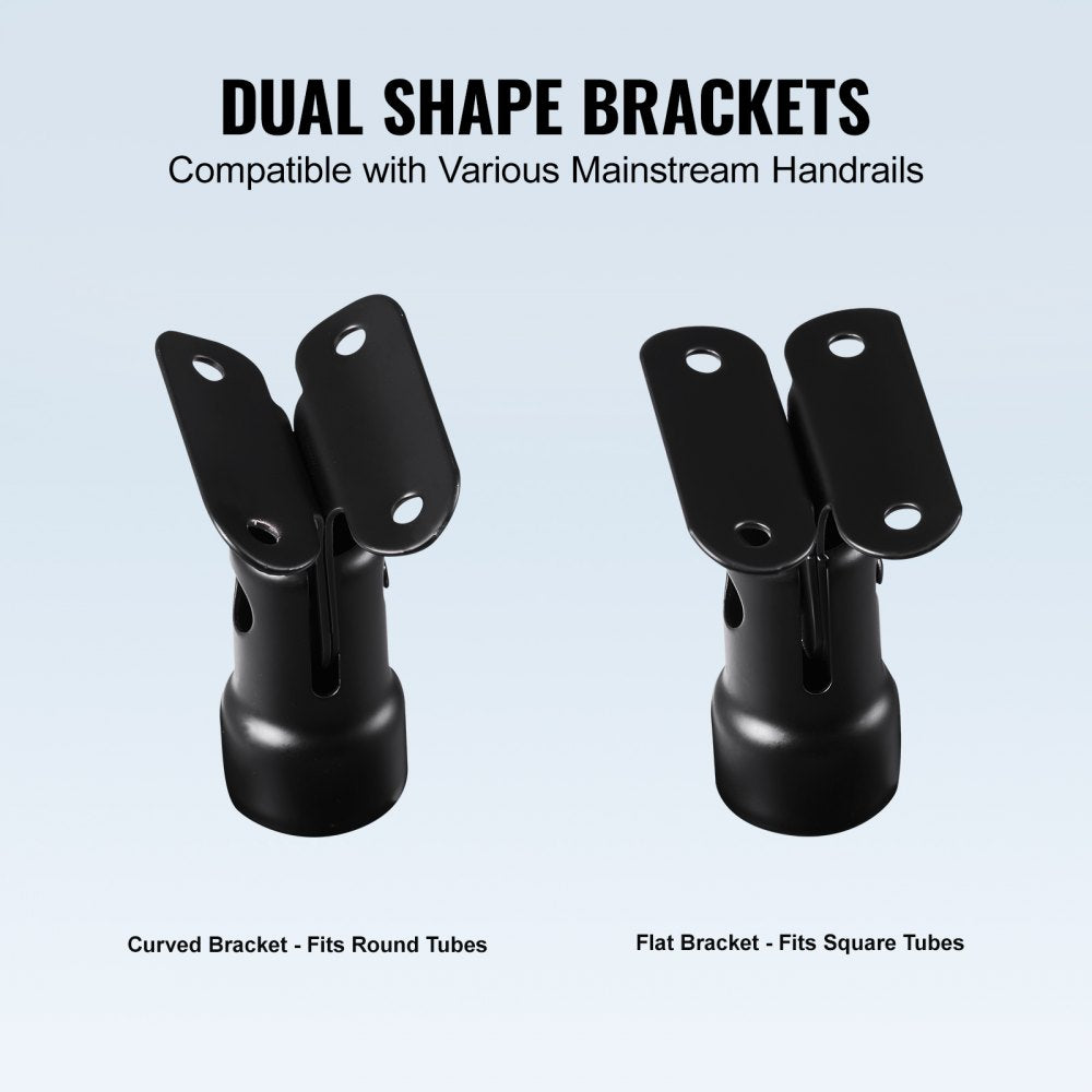 Glass Clamp, 35.83" Height Glass Railing Bracket for 0.39 "-0.47 " Thickness Tempered Glass, 304 Stainless Steel Glass Mounting Clamp, Glass Shelf Bracket for Balcony, Garden, Deck, Stair, Black