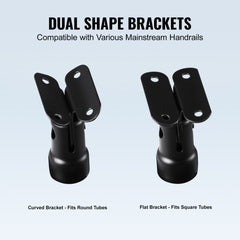 Glass Clamp, 35.83" Height Glass Railing Bracket for 0.39 "-0.47 " Thickness Tempered Glass, 304 Stainless Steel Glass Mounting Clamp, Glass Shelf Bracket for Balcony, Garden, Deck, Stair, Black
