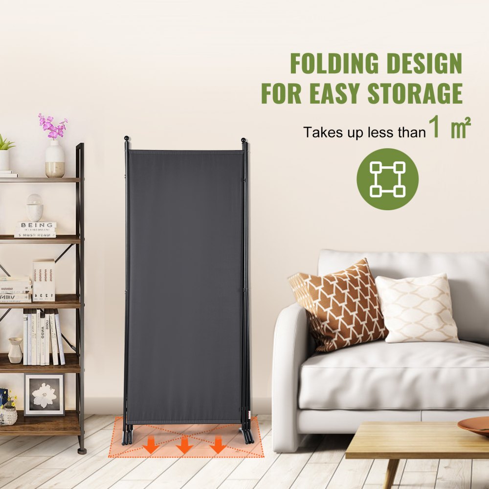 Room Divider, 6.1 ft （102×71inch）Room Dividers and Folding Privacy Screens (3-panel), Fabric Partition Room Dividers for Office, Bedroom, Dining Room, Study, Freestanding, Dark Gray