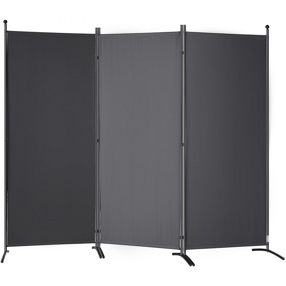 Room Divider, 6.1 ft （102×71inch）Room Dividers and Folding Privacy Screens (3-panel), Fabric Partition Room Dividers for Office, Bedroom, Dining Room, Study, Freestanding, Dark Gray