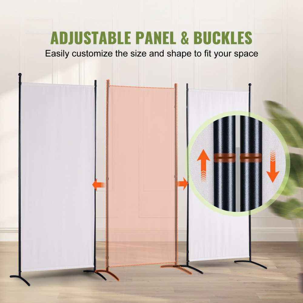 Room Divider, 6.1 ft （102×71inch）Room Dividers and Folding Privacy Screens (3-panel), Fabric Partition Room Dividers for Office, Bedroom, Dining Room, Study, Freestanding, White