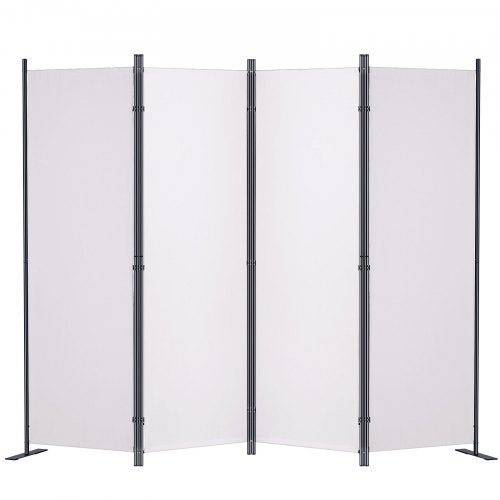 Room Divider, 5.6 ft （88×67.5inch）Room Dividers and Folding Privacy Screens (4-panel), Fabric Partition Room Dividers for Office, Bedroom, Dining Room, Study, Freestanding, White