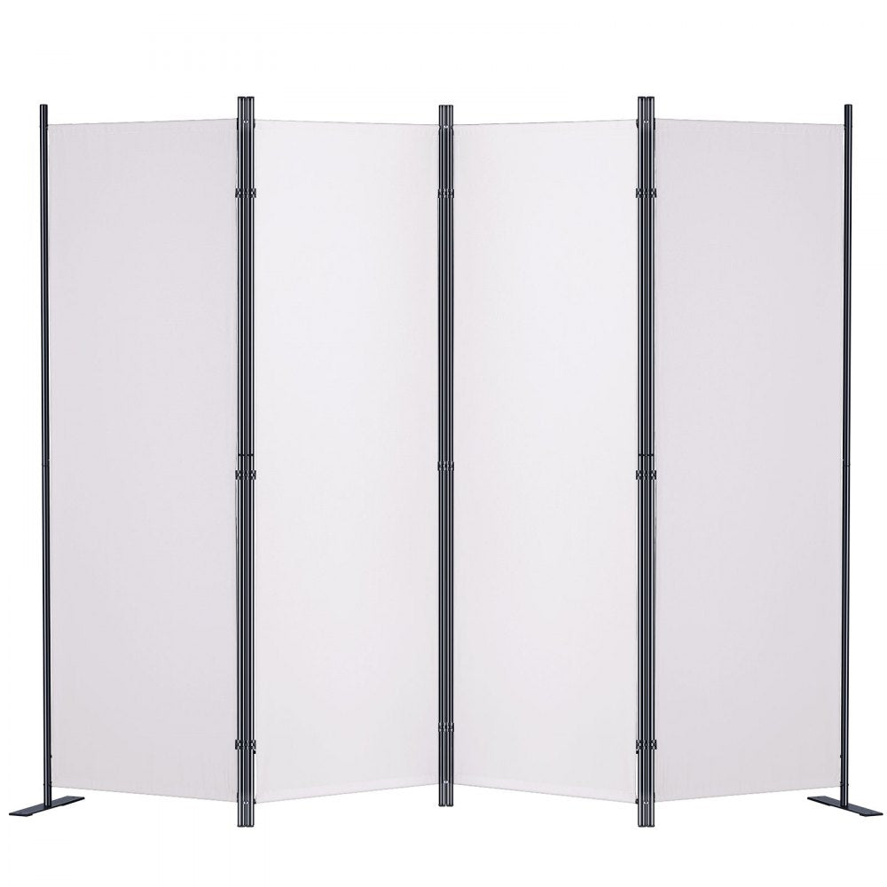 Room Divider, 5.6 ft （88×67.5inch）Room Dividers and Folding Privacy Screens (4-panel), Fabric Partition Room Dividers for Office, Bedroom, Dining Room, Study, Freestanding, White