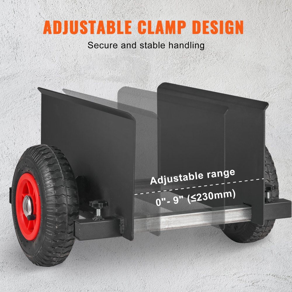 Panel Dolly, 600LBS Capacity Slab Dolly, Heavy-duty Drywall Mover with 8" Pneumatic Wheels, Adjustable Clamp Panel Cart for Drywall Sheet, Material Handling, All Terrain Moving Cart